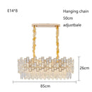 Axyaa Oval Crystal Chandelier LED Lighting in Gold and Black for Luxe Living Room Decor