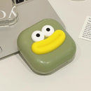 Axyaa Sausage Mouth Contact Lens Case: Cute & Portable Travel Container Box