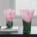 Axyaa Pink Gradient Glass Vase Hydroponic Terrarium Home Decoration Flower Arrangement