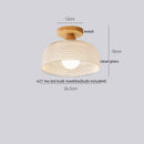 Axyaa Modern Wood Glass LED Ceiling Light for Kitchen Living Room Decor