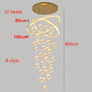 Axyaa Crystal Chandelier for Modern Home Stair, Living Room, Dining Room Lighting