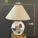 Axyaa Ceramic Table Lamp - Handmade Retro Bedroom Decor LED Study Ornament