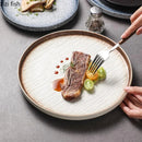 Axyaa Straight Edge Stone Patterned Ceramic Plates for Molecular Cuisine and Dining