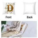 Axyaa European Gold 26 Letters Digital Printed Pillowcase for Home Decor