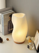 Axyaa Pleated Cream 3D Desk Lamp Bedside Bedroom Study Coffee Shop Atmosphere