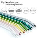 Axyaa Glass Straws - 10Pc Colorful Reusable Eco-friendly Drinking Straws