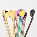 Axyaa Stainless Steel 2-in-1 Straw Spoon Set for Drinks, Cocktails, Coffee & Juice
