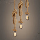 Axya Industrial Hemp Rope Pendant Lamp - Handwoven Restaurant Bar Cafe Decor