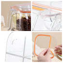 Axyaa Multi-grid Seasoning Box with Spoons, Sealed Lid, Transparent Spice Jar, Moisture-proof Container