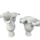 Axyaa White Ceramic Tulip Vase - Home Decor Floral Arrangement Accessory