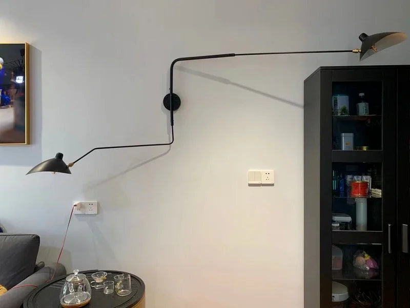 Axyaa Nordic Spider Wall Lamp Bedroom Light Serge Mouille Creative Living Room LED Pole Sconce