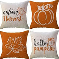 Axyaa Buffalo Check Print Linen Pillow Cover 45x45 for Fall Thanksgiving Decor