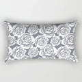 Axyaa Geometric Grey White Square Pillowcase for Home Decor and Living Room