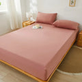 Axyaa Double/Queen Fitted Mattress Cover, Solid Color, Anti-Mite - 200X220cm