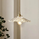 Axyaa Vintage Clear Glass Brass Pendant Light for Kitchen Dining Bedroom