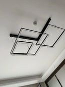 Axyaa Square Modern Chandelier: Nordic Minimalist Indoor Ceiling Lamp