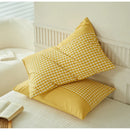 Axyaa Soft Cotton Pillowcase Chequer Grid Pattern 48x74cm Bedding Pillow Cover Set