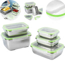 Axyaa Stainless Steel Fresh-keeping Container with Lid, Leakproof Sealed Fruit & Dumpling Storage