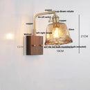 Axyaa Walnut Wood LED Wall Sconce Pull Chain Rotate Vanity Light