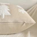 Axyaa Velvet Christmas Tree Cushion Cover, Embroidered Snowflakes, Home Decor