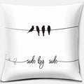 Axyaa Geometric Print Cushion Cover, Black and White, Square Pillowcase