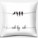 Axyaa Geometric Print Cushion Cover, Black and White, Square Pillowcase