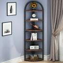 Axyaa Rustic 6-Tier Corner Bookshelf: 71" Tall Plant Stand & Display Rack