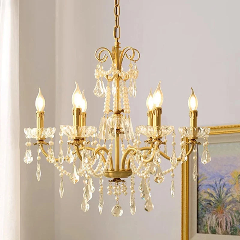 Axyaa Gold Crystal Chandelier for Luxurious Living Spaces