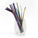Axyaa Stainless Steel Drinking Straws Set with Cleaning Brush