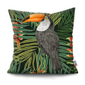 Axyaa Tropical Plant Parrot Decorative Pillow Cover - Flowers Sofa Cushion Case