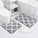 Axyaa Microfiber Bathroom Rugs Set 2 Pc - Non Slip Shaggy Bath Rug