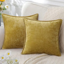 Axyaa Chenille Cushion Cover 45x45 Brown Throw Pillowcase for Home Decor