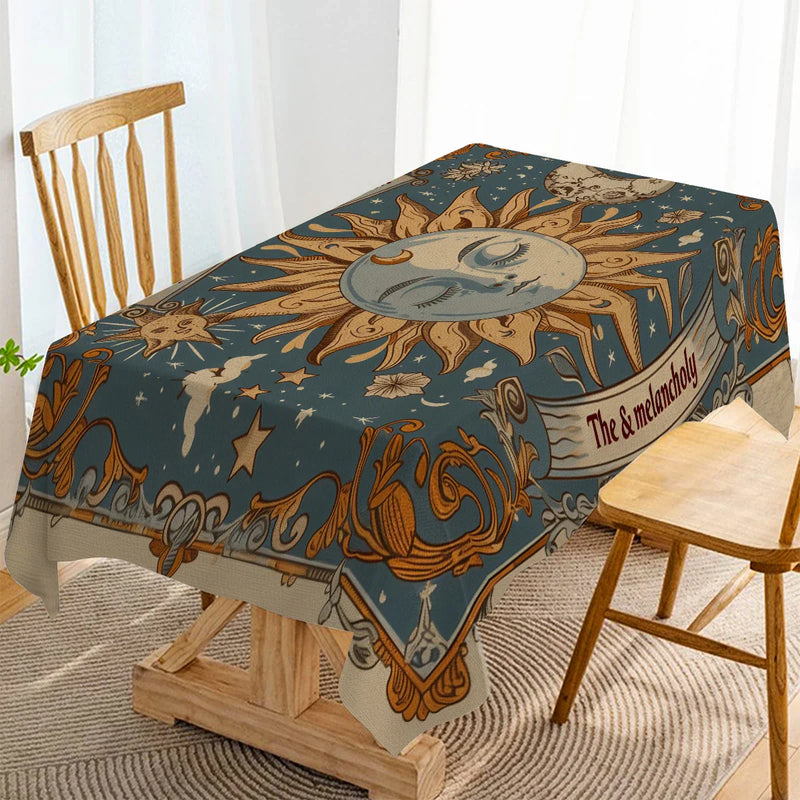Axyaa Sun Moon Blues Table Runner for Home Kitchen Decor.