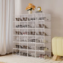 Axyaa Thickened Foldable Shoe Box, Stackable Dustproof Organizer for Living Room Storage