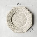 Axyaa Retro Ceramic Plate Hammer Pattern Tableware Serving Plates