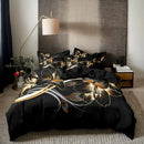 Axyaa Golden Floral Pattern Bedding & Quilt Cover Set: Soft, Comfortable, Perfect for Bedrooms
