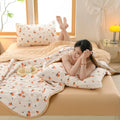 Axyaa Floral Print Quilted Comforter: Soft Single Double Blanket for Bed