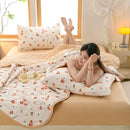 Axyaa Floral Print Quilted Comforter: Soft Single Double Blanket for Bed