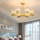 Axyaa Modern Luxury Black Gold Chandelier Pendant Lamp for Indoor Lighting