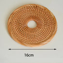 Axyaa Handmade Rattan Coaster Set - Round Tea Cup Insulation Pad