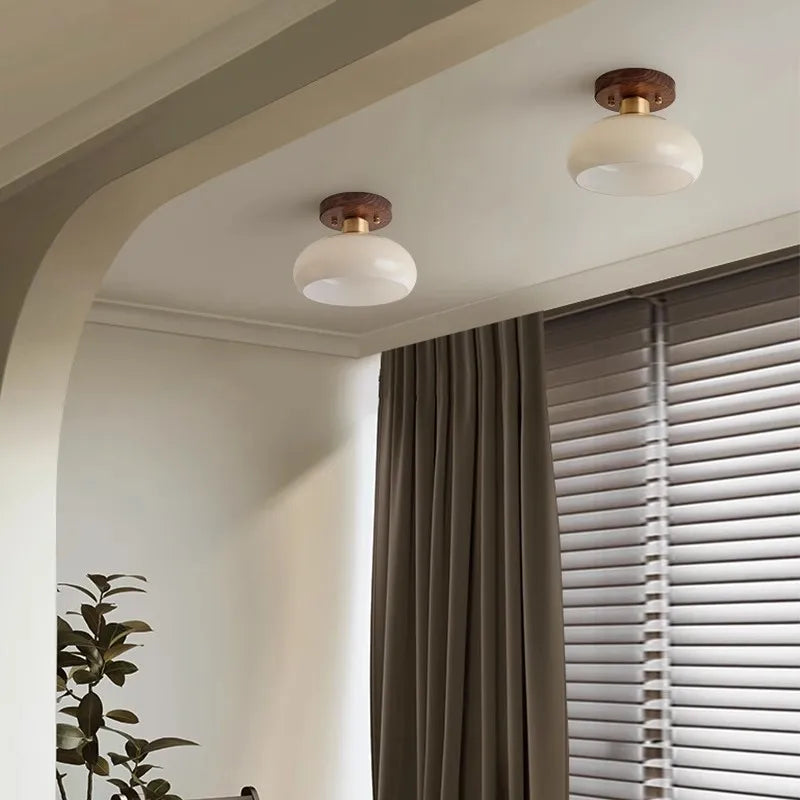 Axyaa Modern LED Wood Canopy Ceiling Light for Porch Kitchen Living Room