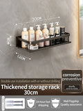 Axyaa Black Aluminum Towel Rack Holder 40-60CM Folding with Hook