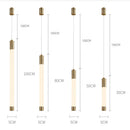 Axyaa Gold Cylindrical LED Chandelier for Kitchen Island & Restaurant