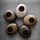 Axyaa Ceramic Pebble Shape Flowerpot Vase Succulent Pots Bonsai Home Decoration