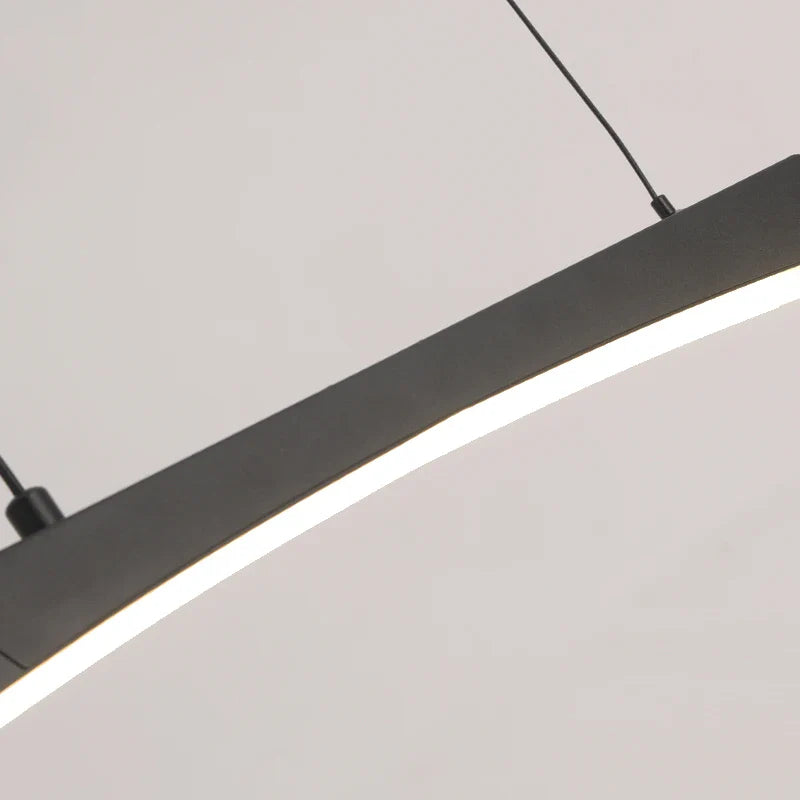 Axyaa Minimalist Curve Pendant Lamp - Adjustable Height LED Dining Light