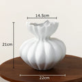 Axyaa Lotus Ruffles Ceramic Vase: Aesthetic Floral Room Decor & Flowers Arrangement