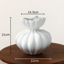 Axyaa Lotus Ruffles Ceramic Vase: Aesthetic Floral Room Decor & Flowers Arrangement