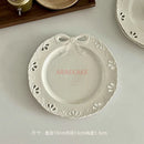 Axyaa Bow Cake & Fruit Salad Plate - Elegant Western Cuisine Dessert & Household Flat Plate