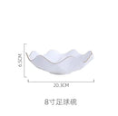 Axyaa 8-inch Pure White Ceramic Fruit Plate for Stylish Serving and Display