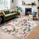 Axyaa Retro Floral Print Soft Living Room Carpet - Nordic Style Bedside Rug